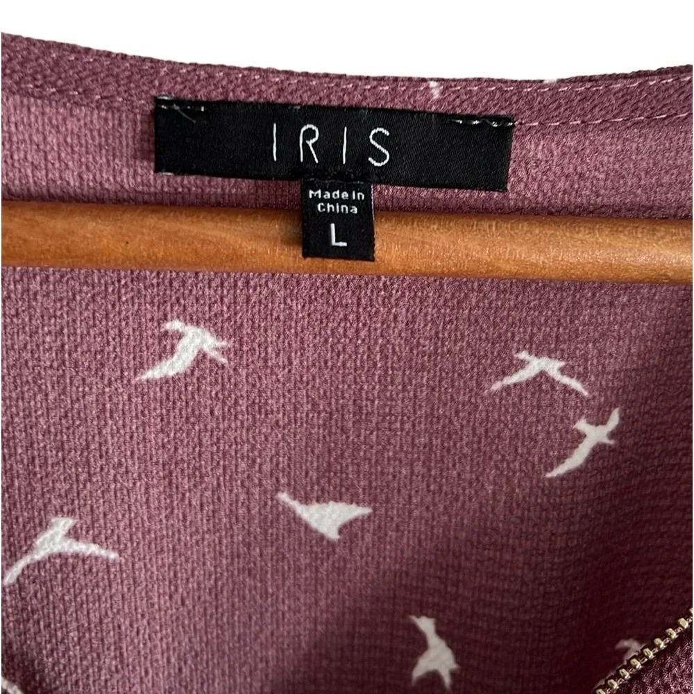 IRIS Dress with bird design and gold detail - Picture 4 of 6